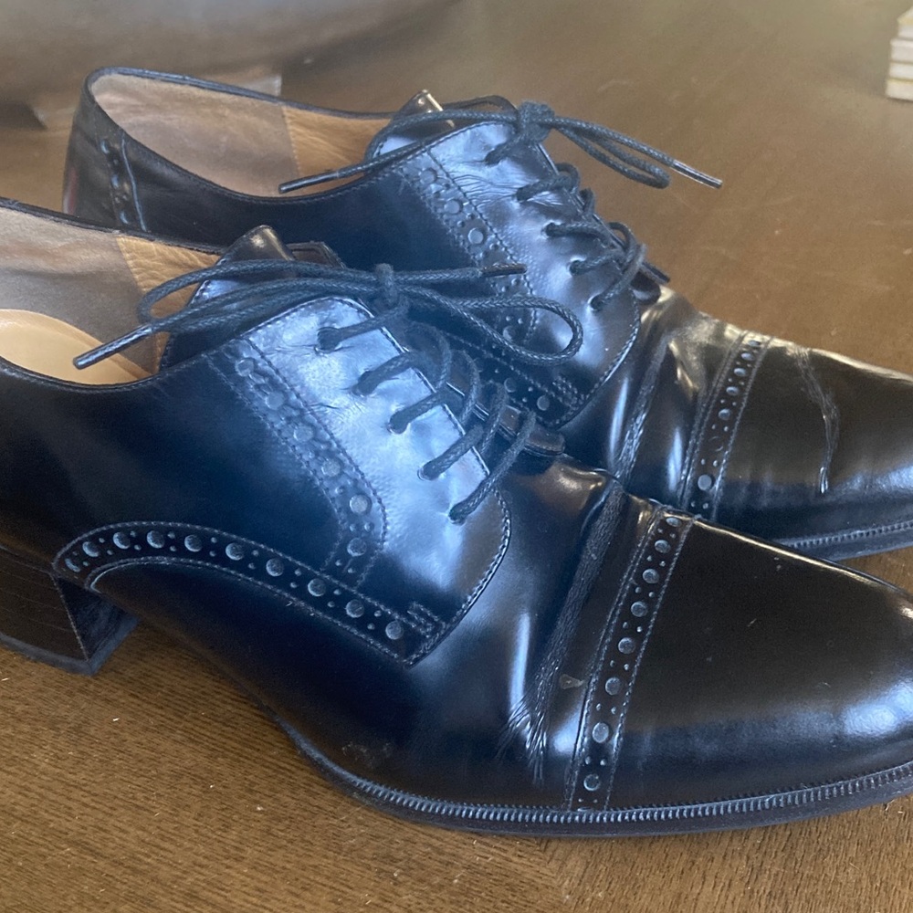 Women's Bruno Magli Black Lace-Up Brogue Shoes